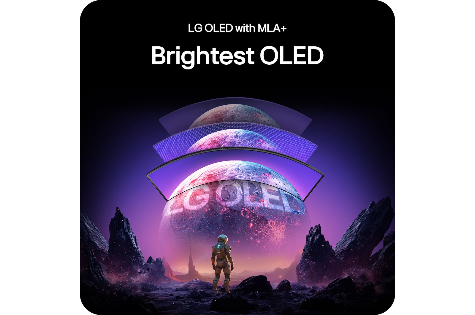 LG Monitor 45GX900A-B highlighting LG OLED with MLA+ technology, delivering the brightest OLED picture with superior contrast for stunning visual quality.