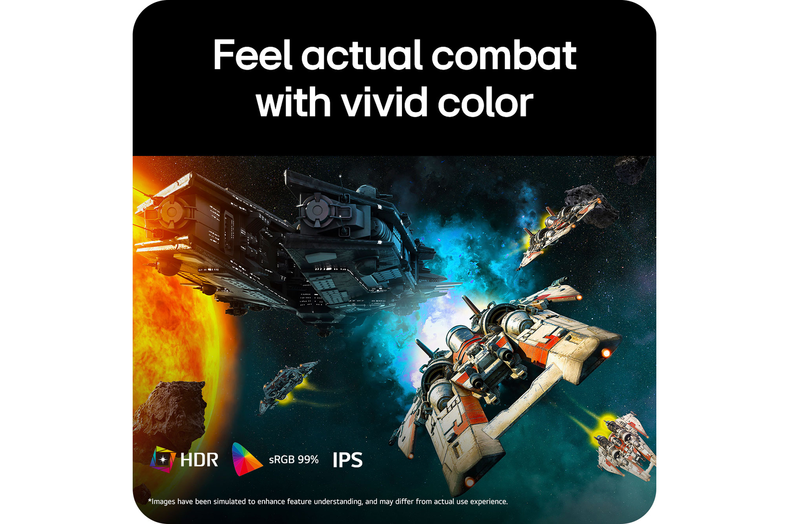 The LG UltraGear™ Monitor 27G411A delivers intense gaming experiences with vivid colour, supported by HDR, sRGB 99%, and an IPS panel.