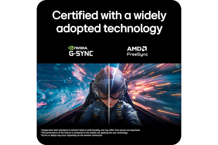 The LG UltraGear™ Monitor 27G411A is certified for NVIDIA G-SYNC Compatible and AMD FreeSync™ Premium, ensuring smooth, tear-free gameplay.