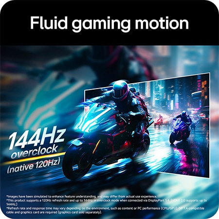 The LG UltraGear™ Monitor 27G411A delivers fluid gaming motion thanks to its 144Hz Overclock (native 120Hz) refresh rate.
