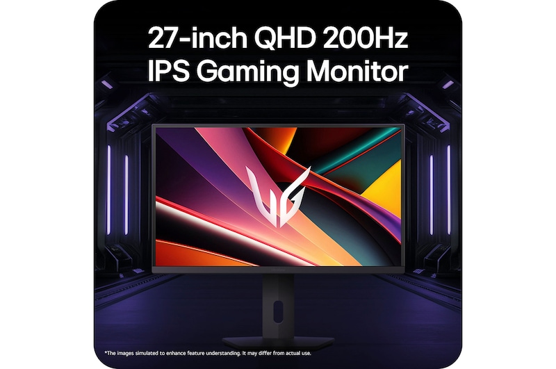 LG UltraGear™ Monitor 27G610A in a gaming environment, emphasizing 27-inch QHD resolution, 200Hz refresh rate, and IPS panel technology.