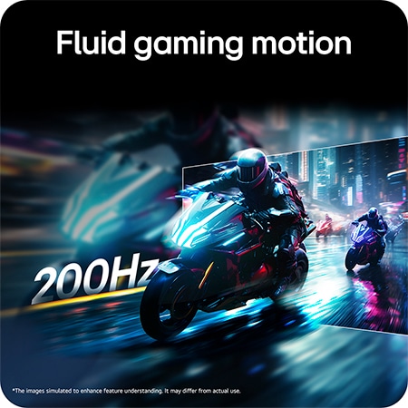 LG UltraGear™ Monitor 27G610A displaying a fluid racing game scene, emphasizing the 200Hz refresh rate for clear and smooth gaming motion.