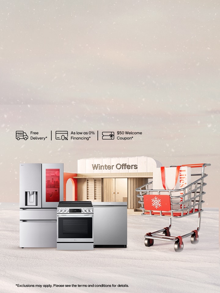 Appliance upgrade offer - Save on eligible kitchen appliances including refrigerators, cooktops, and ranges, with free delivery and haul-away