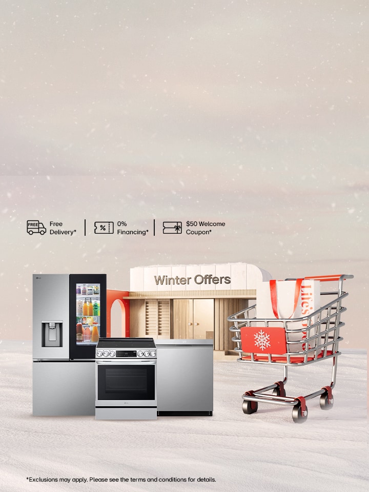 Appliance upgrade offer - Save on eligible kitchen appliances including refrigerators, cooktops, and ranges, with free delivery and haul-away