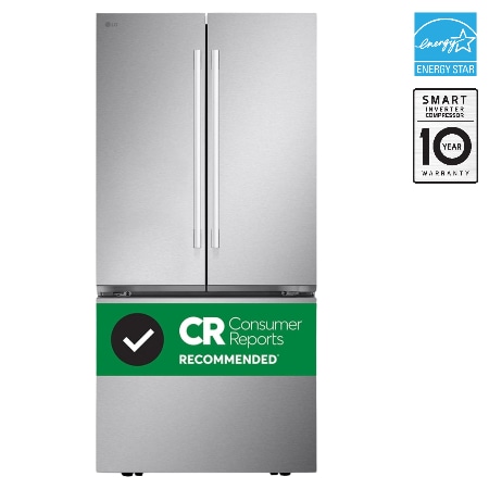LG 33" 25 cu. ft. Standard-Depth French 3-Door Refrigerator | Ice Maker