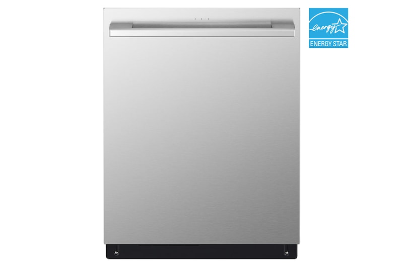 Front view of 24" 1-Hour Wash & Dry, TrueSteam®, QuadWash® Pro & Dynamic Heat Dry™ 40 dB, Top Control, Stainless, LG STUDIO Diswasher SDWB24S3