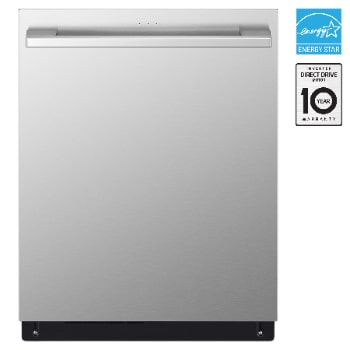 Front view of 24" 1-Hour Wash & Dry, TrueSteam®, QuadWash® Pro & Dynamic Heat Dry™ 40 dB, Top Control, Stainless, LG STUDIO Diswasher SDWB24S3