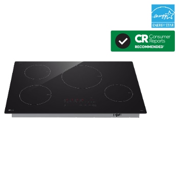 Top view of LG 30” Induction Cooktop | UltraHeat 4.3kW Element & Smart - CBIH3013BE