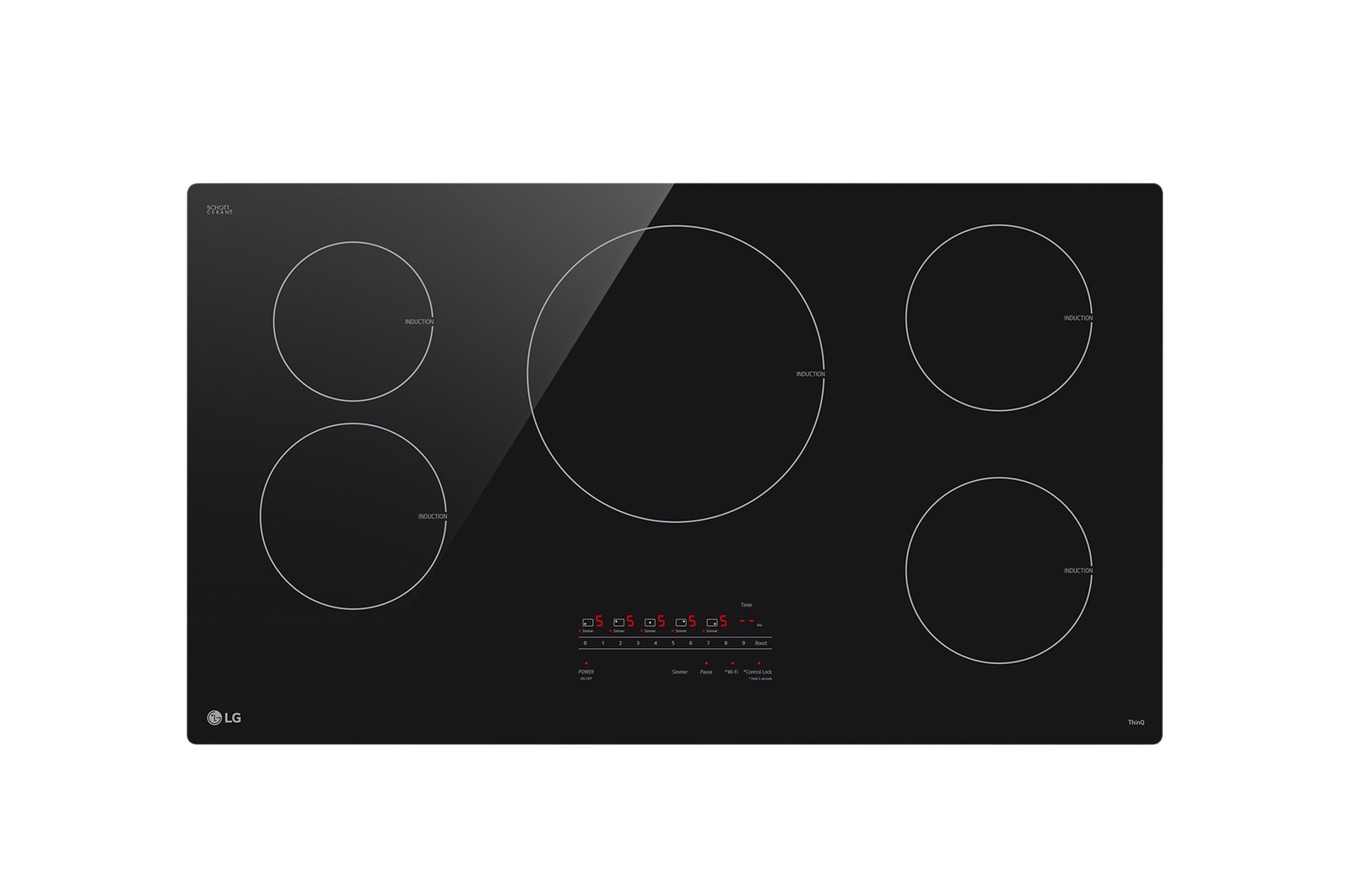 LG 36” Induction Cooktop | UltraHeat 4.3kW Element & Smart, CBIH3613BE