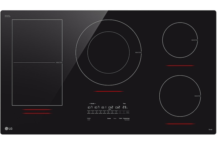 LG 36” Induction Cooktop | UltraHeat 5.0kW Element & Smart, CBIH3617BE