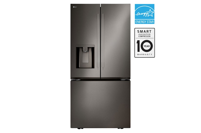 Front view of 33" 25 cu.ft. Standard-Depth French 3-Door Refrigerator | Ice & Water Dispenser | Dual Ice Maker LF25H6330D