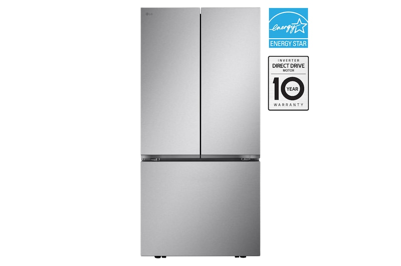 Front view of 33" 25 cu.ft. Standard-Depth French 3-Door Refrigerator | Ice Maker LF25S6200S