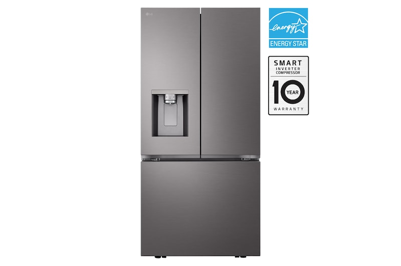 Front view of 33" 25 cu.ft. Standard-Depth French 3-Door Refrigerator | Ice & Water Dispenser | Dual Ice Maker LF25S6330D
