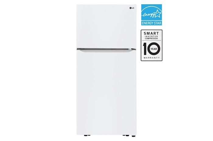 Front view of LG 30" 20 cu. ft. ENERGY STAR® Certified Top Freezer Refrigerator - LTCS20020W