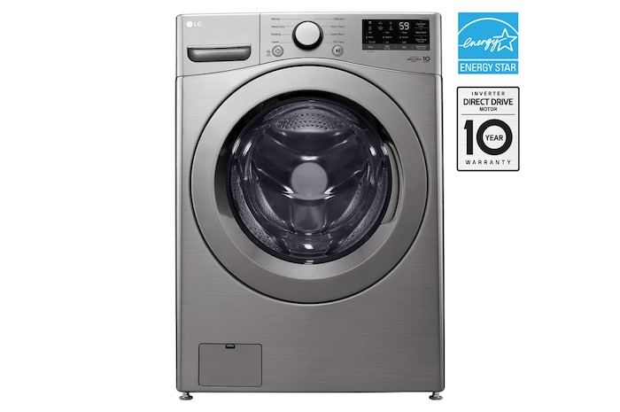 Front view of LG 5.2 cu. ft. Ultra Large Front Load Washer - WM3400CV