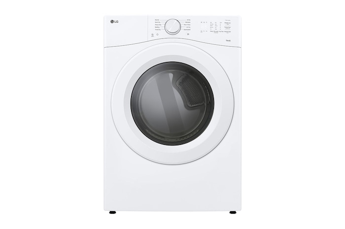 Front view of LG 7.4 cu. ft. Ultra Large Capacity Electric Dryer with AI Sensor Dry® DLE3420W