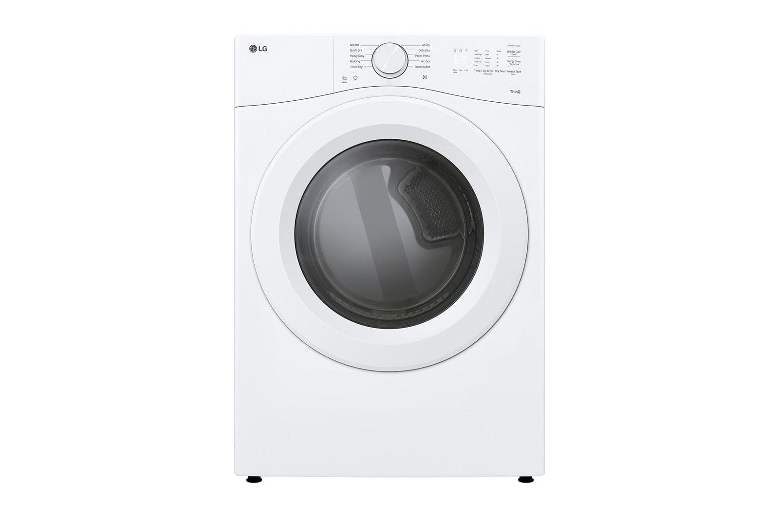 Front view of 7.4 cu. ft. Ultra Large Capacity Electric Dryer with AI Sensor Dry®  DLE3420W