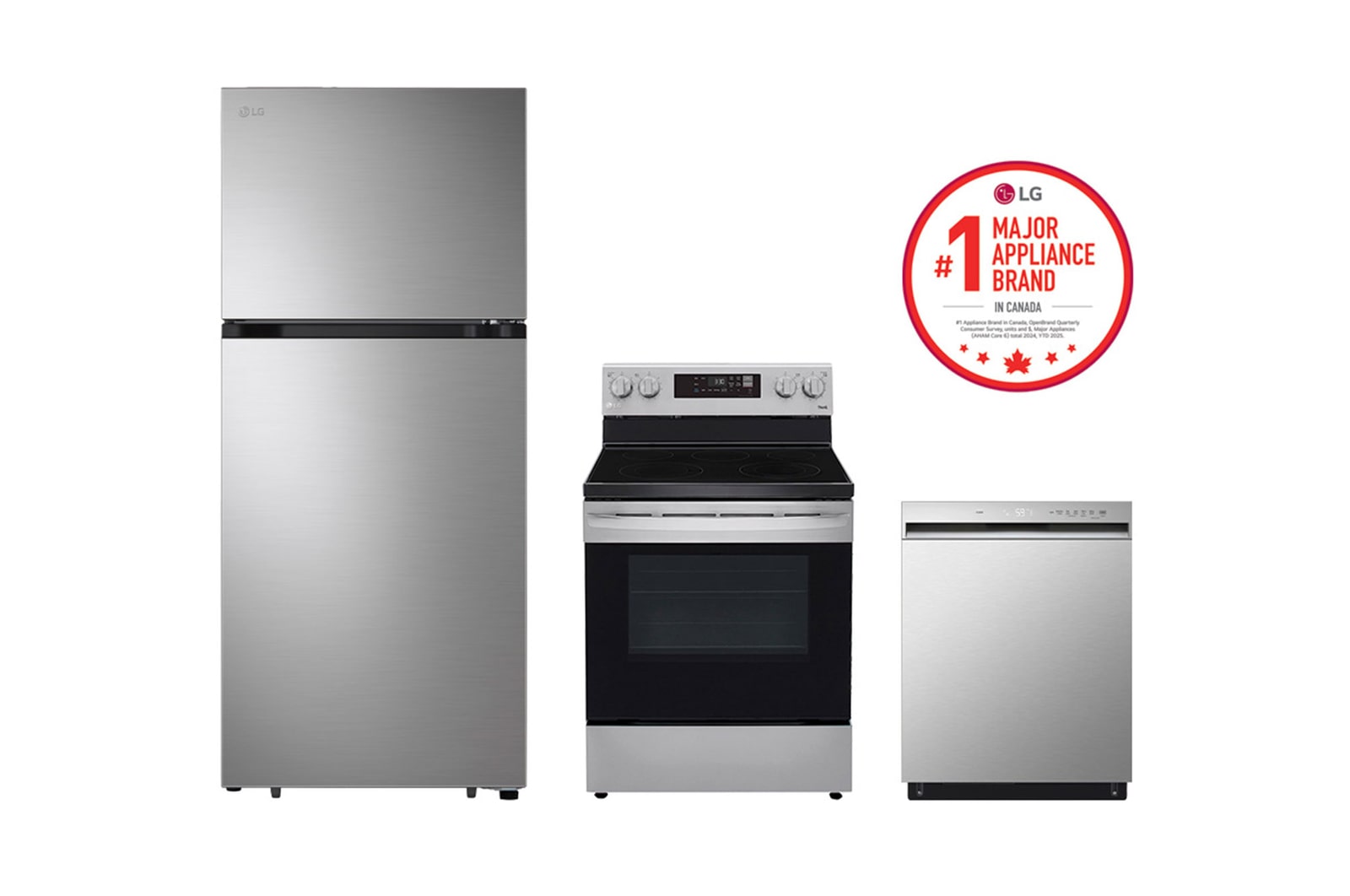Front view of Kitchen Package with 28" Refrigerator and Electric Free-Standing Range TB18RE1F35S.KPBR