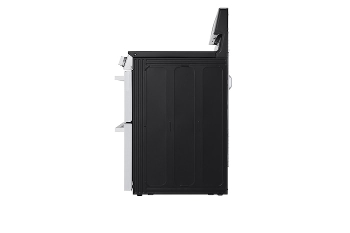 Side view of LG 30" Elec. 7.3 cu ft. Double Oven Range | Probake Convection, Air Sous-Vide, Air Fry, SelfClean, EasyClean®& Smart, Stainless, Freestanding LDEL7324YE.BSTLLCA