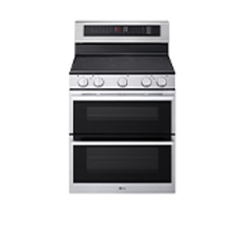 Front view of 30" Elec. 7.3 cu. ft. Double Oven Range | Probake Convection, Air Sous-Vide, Air Fry, SelfClean, EasyClean<sup>®</sup>& Smart, Stainless, Freestanding LDEL7324YE