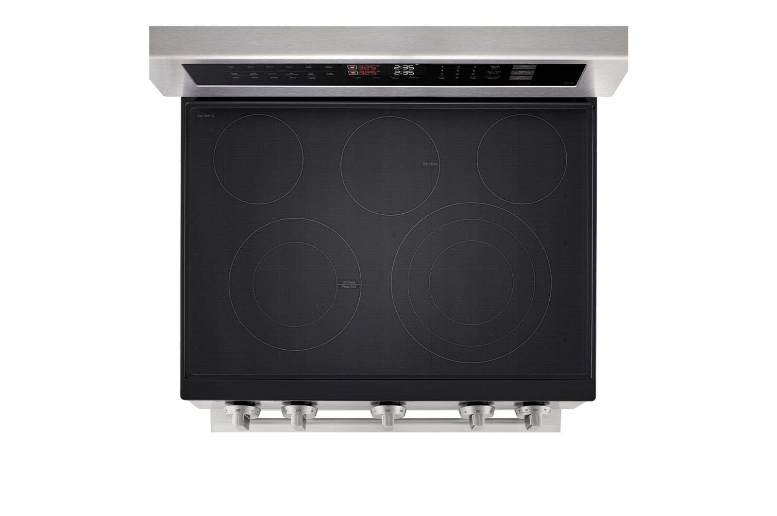 Side view of LG 30" Elec. 7.3 cu ft. Double Oven Range | Probake Convection, Air Sous-Vide, Air Fry, SelfClean, EasyClean®& Smart, Stainless, Freestanding LDEL7324YE.BSTLLCA