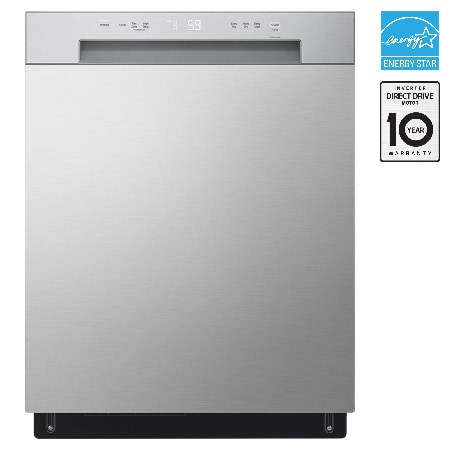 LG 24" Stainless Tub & Dynamic Dry 52 dB, Front Control, Stainless, LG Dishwasher