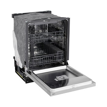 Side view of LG LG FlushFit™ Dishwasher | 48 dB, SteamAssist™, AutoVentDry™, 3rd Rack, Floor Status Indicator, Front Control, Stainless - LDNFC33LS.DSSEECI