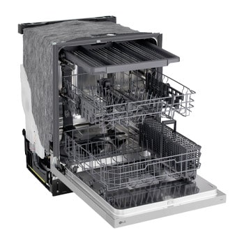 Side view of LG LG FlushFit™ Dishwasher | 48 dB, SteamAssist™, AutoVentDry™, 3rd Rack, Floor Status Indicator, Front Control, Stainless - LDNFC33LS.DSSEECI