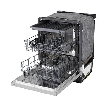 Side view of LG LG FlushFit™ Dishwasher | 48 dB, SteamAssist™, AutoVentDry™, 3rd Rack, Floor Status Indicator, Front Control, Stainless - LDNFC33LS.DSSEECI