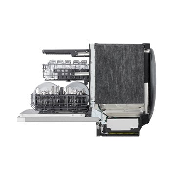 Side view of LG LG FlushFit™ Dishwasher | 48 dB, SteamAssist™, AutoVentDry™, 3rd Rack, Floor Status Indicator, Front Control, Stainless - LDNFC33LS.DSSEECI