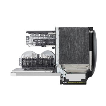 Side view of LG LG FlushFit™ Dishwasher | 48 dB, SteamAssist™, AutoVentDry™, 3rd Rack, Floor Status Indicator, Front Control, Stainless - LDNFC33LS.DSSEECI