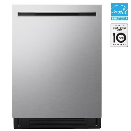 LG FlushFit Dishwasher | 24" 44 dB, 1-Hour Wash&Dry, QuadWash Pro, Dynamic Heat Dry with AutoVentDry Top Control, Stainless