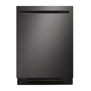 Front view of LG FlushFit™ Dishwasher | 46 dB, QuadWash® Pro, AutoVent™ Dry,  Adj. 3rd Rack, Floor Status Indicator  Top Control,  Stainless LDNPQ555D