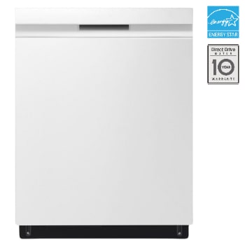 Front view of 24" QuadWash® & Dynamic Dry™ 48 dB, Top Control, White, LG Dishwasher LDPN4542W