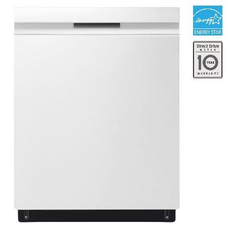 LG 24" QuadWash & Dynamic Dry 48 dB, Top Control, White, LG Dishwasher