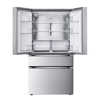 Front view of LG 36" 26 cu. ft. Standard-Depth MAX® French 4-Door Refrigerator | Internal Water Dispenser | Ice Maker with Full-Convert Drawer® with door open - LF30S8210S
