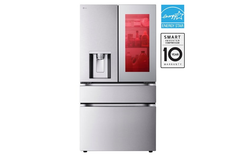 Front view of 36" 29 cu. ft. InstaView® Door-in-Door® with MyColor® Standard-Depth MAX® French Door | Dual Ice Maker with Mini Craft Ice® | Full-Convert Drawer® LF29S9775S