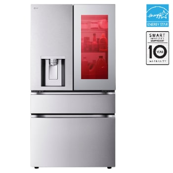 Front view of 36" 29 cu. ft. InstaView® Door-in-Door® with MyColor® Standard-Depth MAX® French Door | Dual Ice Maker with Mini Craft Ice® | Full-Convert Drawer® LF29S9775S