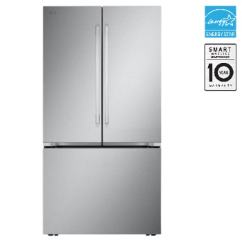 Front view of 36" 32 cu. ft. Standard-Depth MAX® French 3-Door Refrigerator | Internal Water Dispenser | Ice Maker LF32BSH42S