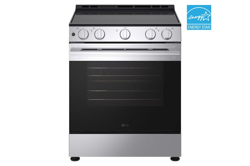 Front view of 30" Elec. 6.3 cu ft. Range | EasyClean<sup>®</sup>, Stainless, Slide-in LSEL6330YE