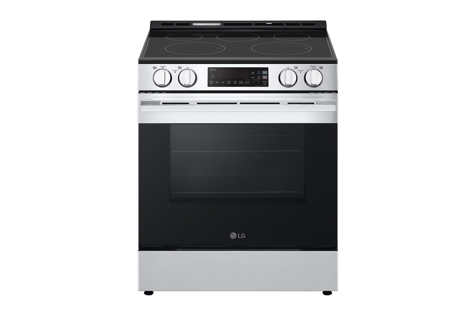 Front view of 30" Elec. 6.3 cu. ft. Range | Self Clean, EasyClean<sup>®</sup> & Smart , Stainless, Slide-in LSEL6331XE
