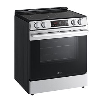 Side view of LG 30" Elec. 6.3 cu ft. Range | Self Clean, EasyClean® & Smart , Stainless, Slide-in - LSEL6331XE
