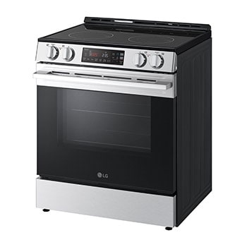 Side view of LG 30" Elec. 6.3 cu ft. Range | Self Clean, EasyClean® & Smart , Stainless, Slide-in - LSEL6331XE