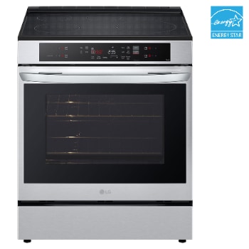 Front view of 30" Induction 6.3 cu ft. Range | Fan Convection, Air Fry, SelfClean, EasyClean®& Smart, Stainless, Slide-in LSIL6332FE