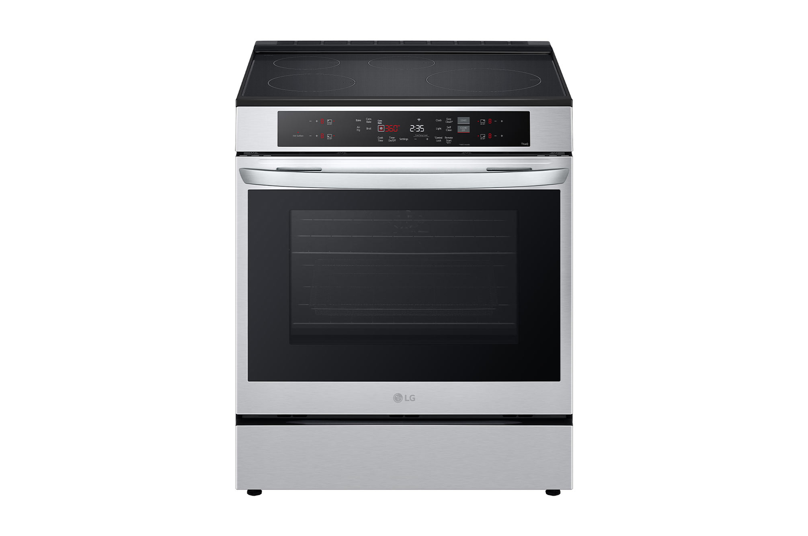 Front view of 30" Induction 6.3 cu ft. Range | True Convection, Air Fry , SelfClean, EasyClean®& Smart, Stainless, Slide-in LSIL6332XE