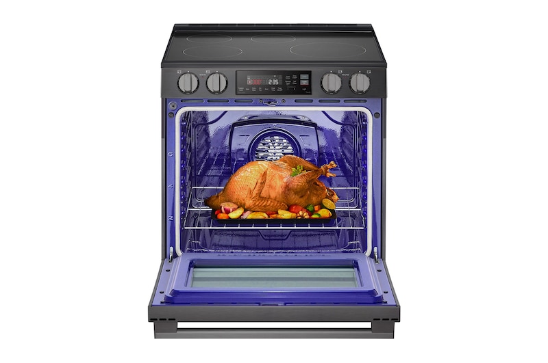 LG 30" Induction 6.3 cu. ft. Range | Probake Convection, Air Fry, SelfClean, EasyClean®& Smart, Black Stainless, Slide-in, LSIL6334ZE