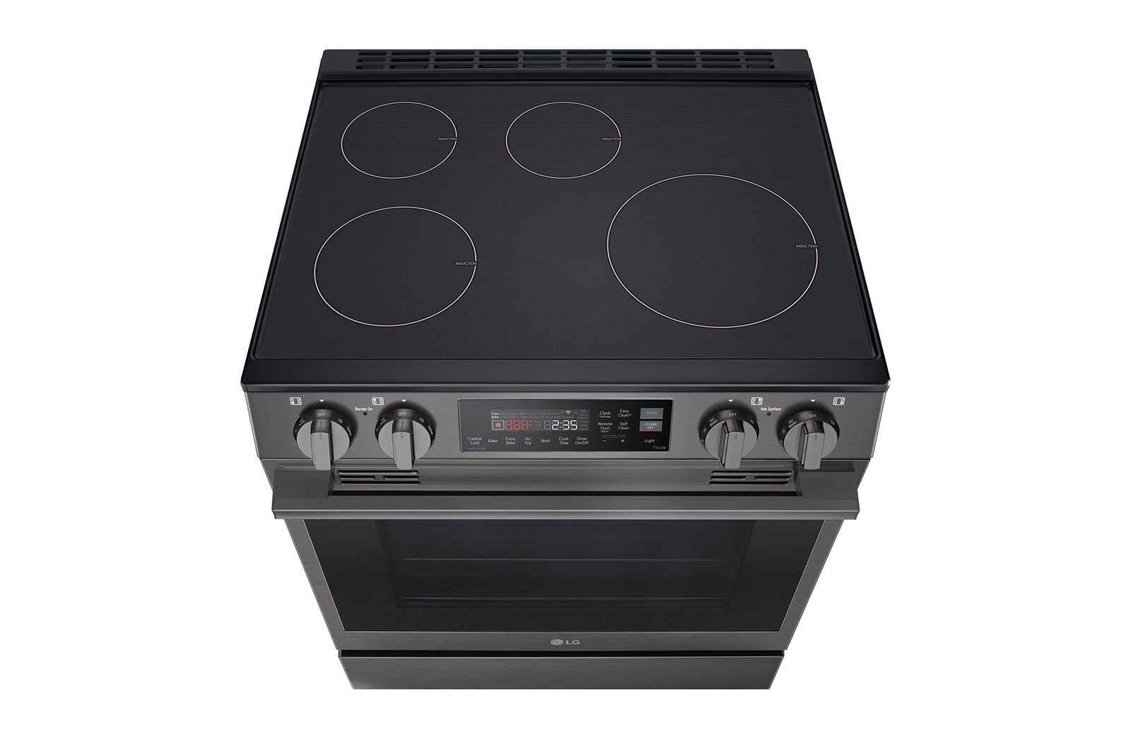 LG 30" Induction 6.3 cu. ft. Range | Probake Convection, Air Fry, SelfClean, EasyClean®& Smart, Black Stainless, Slide-in, LSIL6334ZE