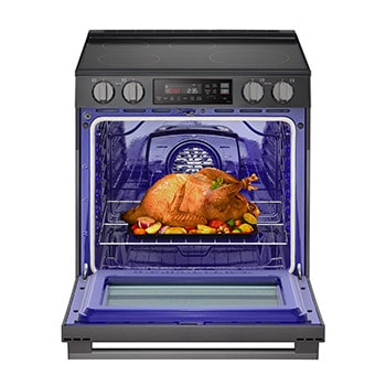 LG 30" Induction 6.3 cu. ft. Range | Probake Convection, Air Fry, SelfClean, EasyClean®& Smart, Black Stainless, Slide-in, LSIL6334ZE