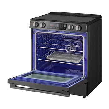 LG 30" Induction 6.3 cu. ft. Range | Probake Convection, Air Fry, SelfClean, EasyClean®& Smart, Black Stainless, Slide-in, LSIL6334ZE