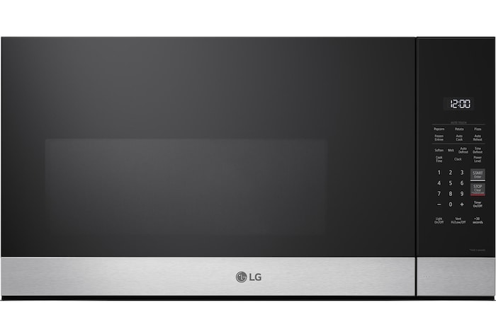 Front view of LG 1.7 cu ft. Over the Range Microwave Oven | 300 CFM Ventilation, Auto Cook Settings & EasyClean®, Stainless, MVEM1720Y